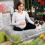 Meiz Pregnancy Pillow, U Shaped Full Body Pillow, Pregnancy Pillows for Sleeping, Maternity Pillow for Pregnant Women with Removable Velvet Cover (60 Inch, Gray)