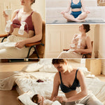 Momcozy Hands-Free Breast Pump Bra, Seamless Design, Wireless Support, Tencel™ Breathable Fabric, Fully Fixed Cups Black
