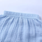EISHOW Infant Baby Soft Ruffle Shorts Bloomers Toddler Boy Girl Solid Cotton Linen Blend Basic Bottom Cute Loose Harem Shorts (0-6 Months, D-Blue)
