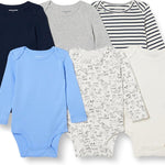 Amazon Essentials Unisex Babies' Long-Sleeve Bodysuits, Pack of 6