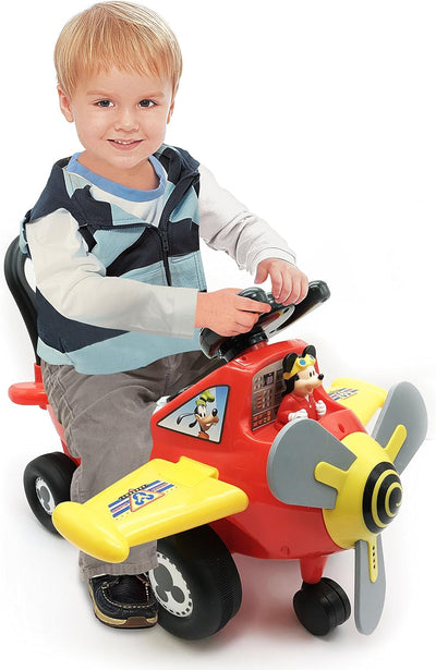 Kiddieland Disney Mickey Mouse Plane Light & Sound Activity Ride-On, 20.5" x 18" x 15.375"