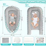 URMYWO Baby Lounger - Baby Lounger for Newborn 0-24 Months, Breathable & Soft Cotton Baby Nest Cover Infant Lounger, Babies Newborn Essentials Gifts, Portable Baby Floor Seat for Home and Travel