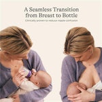 Lansinoh Anti-Colic Baby Bottles for Breastfeeding Babies, 5 Ounces, 4 Count, Includes 4 Slow Flow Nipples, Size S