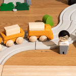 PlanToys® Cargo Train Wooden Montessori Vehicle Toy | Early Movement, Imagination and Practical Life Exploration | Eco Friendly Train Set with Cargo Blocks for Meaningful Play