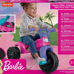Fisher-Price Toddler Tricycle Barbie Tough Trike, Toy Bike with Handlebar Grips & Storage for Outdoor Play Kids Ages 2+ Years