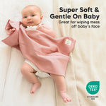 Organic Burp Cloths Baby Boy, Girl - 6-Pack Large 100% Cotton Burping Cloths for Babies, Spit Up Rags, Super Absorbent, Ultra Soft Newborn Rag, Gender Neutral, Machine Washable, Durable (Mauve)