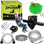 100 ft /120 ft /150 ft/180ft Zip Line Kit for Kids and Adult Up to 380 lb - Updated Removable Design Trolley and Thickened Seat, Rust Proof W/Safety Harness - Zipline Kits for Backyard