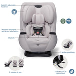 Maxi-Cosi Pria Max 3-in-1 Convertible Car Seat, Infant to Toddler Car Seat, ClipQuick Magnetic Chest Clip, Quick-Install Latch, Machine-Washable Cover, 5-100 lbs, Oyster Shell