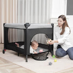 Pack and Play, Baby Bassinet Bedside Sleeper with Diaper Changer, Baby Playard, Baby Travel Playpen, Portable Baby Crib with Carry Bag, Easy to Install