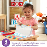 Melissa & Doug Drawing Paper Pad (9 x 12 inches) - 50 Sheets, 3-Pack - FSC Certified