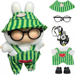 17cm Doll Clothes – 6-Piece Set, Hat + Overalls + Shirt + Camera + Glasses + Shoes, Cute and Premium Dolls Outfit Accessories (Black)