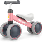 BEKILOLE Baby Balance Bike for 1 Year Old Girl Gifts, 10-24 Month Toddler Balance Bike, 4 Silent Wheels Pre-School First Ride On Toys, 1st Birthday Gifts