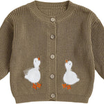 Toddler Baby Girl Cardigan Christmas Knit Sweater Long Sleeve Button Down Knitwear Kids Fall Winter Coat