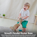 PlanToys® Classic Wooden Palomino Rocking Horse for Toddlers | Eco-Friendly Montessori Ride-On Toy for Balance, Strength & Coordination | Sustainable Rubberwood Construction