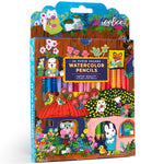 eeBoo: Yumi's Mushrooms Watercolor Pencils – 18 Double-Sided Pencils, 36 Colors, Foil Barrels, Add Water to Paint, Artist Quality Art Supplies