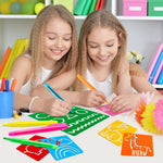 3sscha 22Pcs Alphabet Tracing Stencil Set for Kids Drawing Stencils with Color Highlighter Letters Numbers and Cute Animal Pattern Paint Boards Learn Art Craft Classroom Rewards Birthday Gift