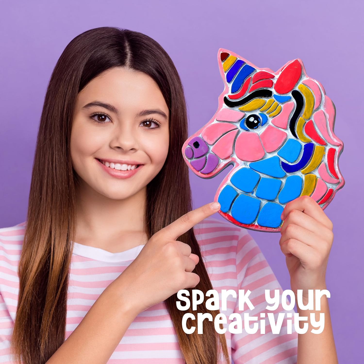 Stepping Stones Painting Kit for Kids - Outdoor Crafts - Paint 5 Garden Stone - Unicorn Craft Kits for Boys, Girls Ages 6-12 - Gifts for Boy, Girl Age 6, 7, 8, 9, 10 + Year Old - Summer Gift