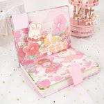 Zeph Hosea Cute Cartoon PU Leather Notebook Kawaii Journal Notebook Japanese Sketchbook Diary Notepad Travel Notebook (Pink)
