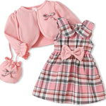 Baby Girl Clothes Toddler Dresses Infant Fall Winter Outfits Little Coat Princess Cardigan Dress Set +Cute Bag