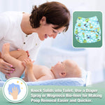 wegreeco Cloth Diapers 6 Pack with 6 Inserts & 1 Wet Bag, Washable Cloth Diapers for Babies, One Size Adjustable Reusable (Car, Airplane)