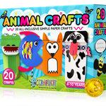 Craftikit® 20 Award-Winning Animal Toddler Arts and Crafts for Kids Ages 3-10 Years, All-Inclusive Animal Craft Kits, Fun Toddler Craft Box for Girls, Boys in Preschool