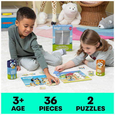 Spin Master Games, Bluey Puzzles 2-Pack, 36 Pieces, Kids Puzzles, Bluey Toys, Preschool Puzzles, for Ages 3 & Up