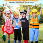 Jeowoqao Boy's Dress Up Costumes Set, Kids Role Play Set 11pcs Dress Up Trunk Pirate, Chef, Construction Worker, Policeman Costume For Kids Girls Toddler Age 3 4 5 6 Christmas Birthday Gift