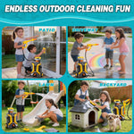 Kids Car Wash Toy Pressure Washer Playset with 1.3L Tank & Manual Pump Spray Gun, Outdoor Summer Water Toys for Toddlers, Portable Cleaning Pretend Play Gift for Boys Girls Ages 3+