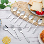 10 Pieces Toddler Utensils Kids Silverware Set, Kids Silverware Stainless Steel Childrens Safe Flatware Metal Baby Utensils Set Small Forks and Spoons for Self Feeding, Dishwasher Safe