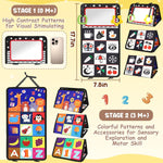 URMYWO Tummy Time Toy - Black and White High Contrast Baby Toys for Newborn - Baby Visual Stimulation Mirror - Montessori Sensory Crinkle Toy for Infant 0-3-6-12 Months - Shower Gift for Boy Girl