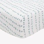 Little Unicorn Premium Crib Sheet | Breathable & Super-Soft Muslin Fabric (Stone Stripe)