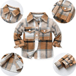 Ilyboz Cute Little Flannels 2 Pack Toddler Baby Boys Girls Plaid Flannel Shirts Jackets Long Sleeve Lapel Button Down Shirt Top Outfit Vintage Clothes