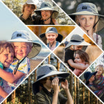 ZOORON Kids Sun Hat with Neck Flap UPF 50+ UV Protection Wide Brim Breathable Fishing Safari Beach Summer Hat for Boys Girls Lightgrey