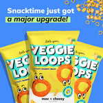 Little Spoon Mac and Cheesy Veggie Loops, Chickpea and Carrot Snack, Baked Not Fried, Avocado Oil, Hidden Veggies, Tastier Snacks for Kids, 3g Protein, Gluten-Free, 4 Pack