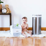 Ubbi Steel Diaper Pail, Odor Locking, No Special Bag Required, Award-Winning, Registry Must-Have, Chrome