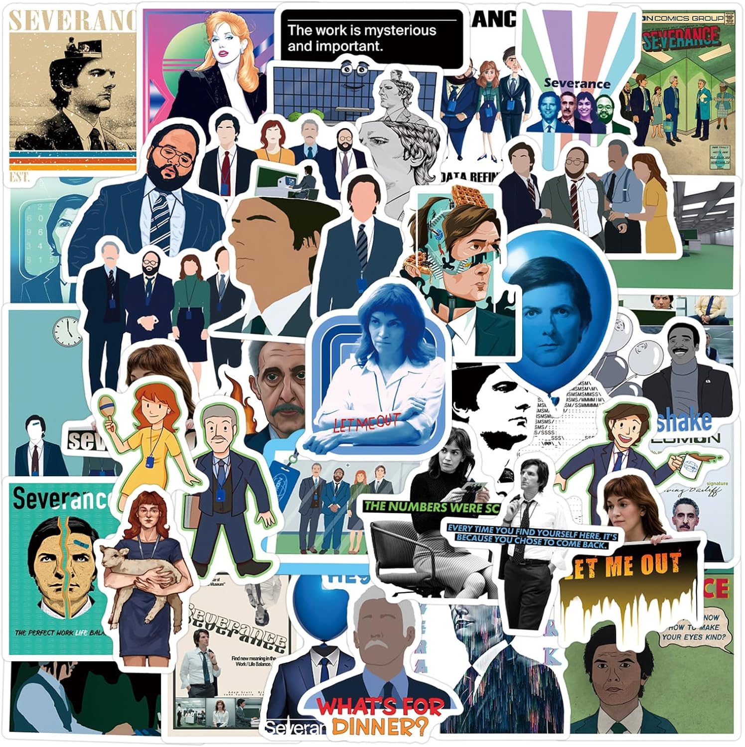 50pcs Invader Movie ZIM Stickers for Kids, Cute Water Bottle Stickers for Kids Waterproof, Vinyl Laptop Kid Sticker Pack (White)