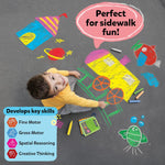 Skillmatics Sidewalk Chalk Activity Kit - Creative Outdoor Fun with 18 Washable Chalk Sticks, 15 Activities & Games for Kids, Gifts for Boys & Girls Ages 3, 4, 5, 6, 7, 8, 9, 10