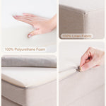 ROBUD Kids Couch, Beige Modular Kids Play Couch, DIY-Style & Washable Toddler Sofa for Playroom, Bedroom, Nursery, WG411