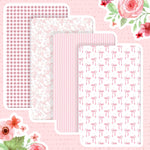 Peryiter 4 Pack Crib Sheets Girl Soft Baby Bed Sheet Set 52'' x 28" Nursery Crib Sheets for Standard Bed for Nursery Decor Baby Boys or Girls(Pink,Coquette Bow)