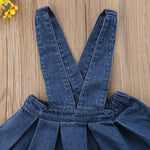 ZAXARRA Toddler Baby Girls Strap Suspender Skirt Overalls Dress Outfit (Blue, 6-12 Months)