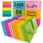 (24 Pads) Sticky Notes 3x3 in 100 Sheets/Pad, Self-Sticky Note Pads, 6 Bright Colors Super Sticky Pads - Easy to Post for School, Office Supplies, Desk Accessories