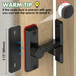 Mixizigoz Barn Door Lock Latch, 90/180 Degree Flip Sliding Door Latch for Garage, Bedroom, Cabinet, Sturdy Zinc Alloy Security 90 Degree Lock (Black-1 Pc)