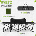 High Stream Gear Toddler Cot Bed: Kids Travel Camping Bed, a Portable Folding Cot for Kids Great for Outdoors and Young Guests at Home. Comfortable Kids Sleeping Cot Easy to Store and Use (Green)