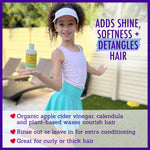 California Baby Calendula Hair Conditioner | 100% Plant-Based Kids Conditioner | Rinse-out or Leave in Conditioner | Lavender Scent | 251 mL / 8.5 oz