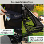 Summer Infant Ingenuity 3Dlite Convenience Stroller, Gray–Lightweight Stroller with Aluminum Frame, Large Seat Area, 4 Position Recline, Extra Large Storage Basket – Infant Stroller for Travel & More