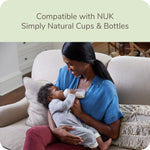 NUK Simply Natural Baby Bottle Nipples - Slow Flow, Silicone, Extra Soft, Anti-Colic Air System, BPA-Free, Pack of 2