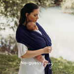 Boba Baby Wrap Carrier – Original Baby Sling Carrier for Newborns (7–35 lbs), Soft, Secure, Hands-Free & Ergonomic, Ideal for Comfortable Bonding, New Parents (Navy Blue)