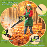UPGRADED Kids Tool Set, 3-IN-1 Toddler Power Garden Tools with Sounds & Lights, Volume+/-, Toy Weed Wacker, Leaf Blower & Hedge Trimmer, Hat, Gloves, Apron, Toy Tools Christmas Birthday Gifts for Boys