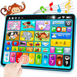 Peacurh Trilingual Learning Toy Tablet with Music & Sound, Montessori Speech Musical Therapy Toys, Gifts for Boy, Girl, Baby, Toddler, for Age 1, 2, 3 Year Old (12-18 Months)