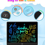 LCD Writing Tablet, 16 Inch Colorful Doodle Board Drawing Tablets for Kids, Toddler Educational Learning Toys for 3 4 5 6 7 8 Year Old Boys Girls Birthday Christmas Gift